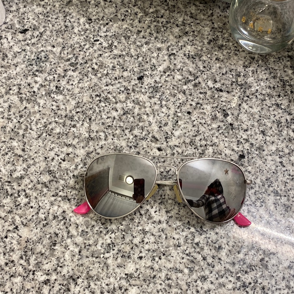 Betsy Johnson silver and pink  Aviator Sunglasses brand new